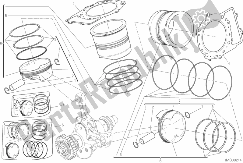 All parts for the Cylinders - Pistons of the Ducati Superbike 1299S ABS 2015